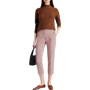 Theory Treeca Cropped Houndstooth Pants, Size 10, Red | White, NWT